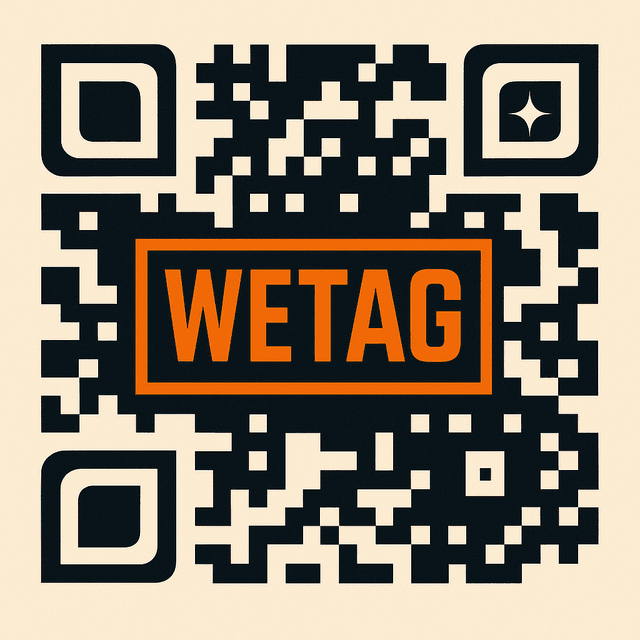 Marca WeTag sobre fundo preto